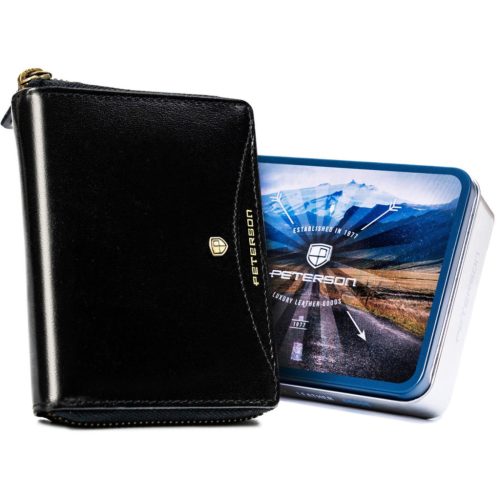  Pánska kožená peňaženka Peterson PTN 340.01 čierna 10 x 13 cm