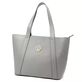    Dámska kožená kabelka cez rameno Gregorio 1731 sivá, shopper 43 x 31 x 15 cm