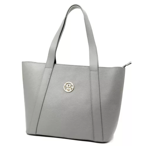  Dámska kožená kabelka cez rameno Gregorio 1731 sivá, shopper 43 x 31 x 15 cm