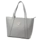  Dámska kožená kabelka cez rameno Gregorio 1731 sivá, shopper 43 x 31 x 15 cm