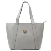  Dámska kožená kabelka cez rameno Gregorio 1731 sivá, shopper 43 x 31 x 15 cm