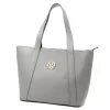  Dámska kožená kabelka cez rameno Gregorio 1731 sivá, shopper 43 x 31 x 15 cm