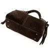  Dámska semišová kožená kabelka Camilla PREMIUM 10.008 tmavohnedá 35 x 23 x 16 cm