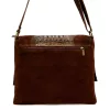  Dámska kabelka cez rameno z hnedej semišovej kože Luka 26-076 CROCO, 31 x 26 x 5 cm