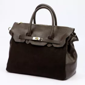    Dámska kožená kabelka Camilla PREMIUM 10.009 tmavohnedá 40 x 30 x 19 cm