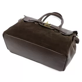    Dámska kožená kabelka Camilla PREMIUM 10.009 tmavohnedá 40 x 30 x 19 cm