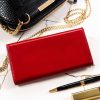  Dámska veľká peňaženka Rovicky RPX-20A-3 z kože a kožených vlákien v červenej farbe
