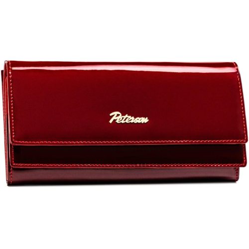 Dámska kožená peňaženka Peterson PTN BC-421028 červená 18,5 x 10 x 3,5 cm, RFID