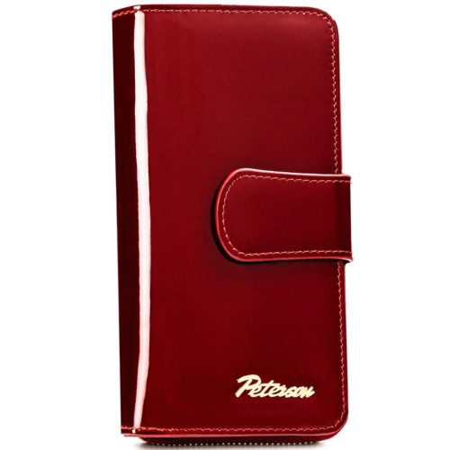  Dámska kožená peňaženka Peterson PTN BC-76116 červená 16,5 x 9,5 x 3,5 cm, RFID