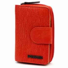   Dámska peňaženka z hovädzej kože Mato Grosso 0821-50 s RFID červenou farbou, 9 x 13 x 3,5 cm