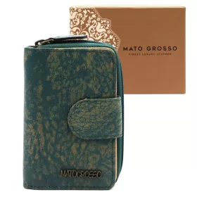    Dámska peňaženka z hovädzej kože Mato Grosso 0821-30 s RFID modrou farbou, 9 x 13 x 3,5 cm