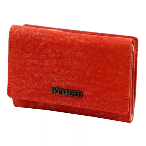 Dámska peňaženka z hovädzej kože Mato Grosso 0798-50 s RFID červenou farbou 14 x 10 x 3,5 cm