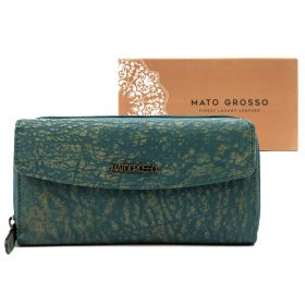    Dámska peňaženka z hovädzej kože Mato Grosso 0635-30 s RFID modrou farbou 19 x 10 x 4 cm