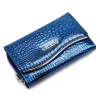 Dámska peňaženka Jennifer Jones 5245-2 ZIP modrá z hovädzej kože 14 x 9 x 3 cm