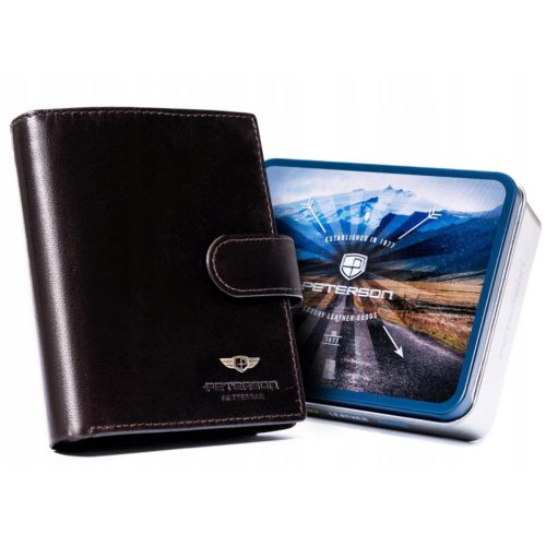  Pánska hnedá kožená peňaženka Peterson PTN 22309L-VT