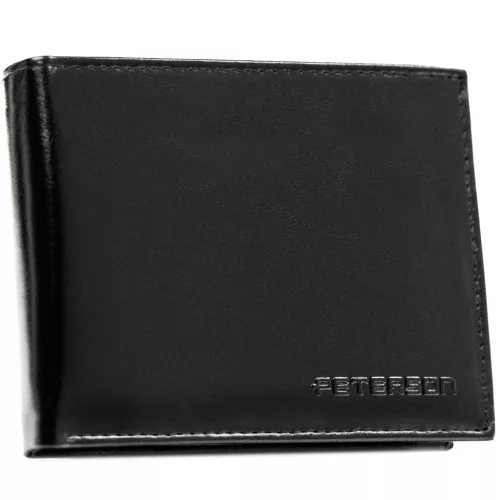  Pánska kožená peňaženka Peterson PTN N992-NGV čierna 12,5 x 10 x 2 cm