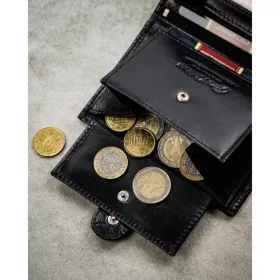    Pánska kožená peňaženka Peterson PTN N4L-NGV čierna 10 x 12,5 x 2 cm