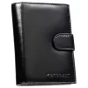  Pánska kožená peňaženka Peterson PTN N4L-NGV čierna 10 x 12,5 x 2 cm