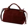  Dámska kabelka Camilla PREMIUM 10.008 z bordovej semišovej kože 35 x 23 x 16 cm