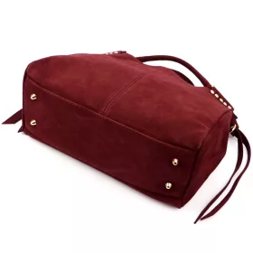    Dámska kabelka Camilla PREMIUM 10.008 z bordovej semišovej kože 35 x 23 x 16 cm