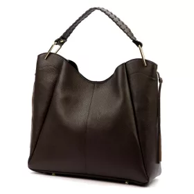    Luka 26-080 DOLLARO dámska kožená kabelka cez rameno čokoládovohnedej farby 39 x 37 x 13 cm