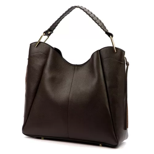  Luka 26-080 DOLLARO dámska kožená kabelka cez rameno čokoládovohnedej farby 39 x 37 x 13 cm