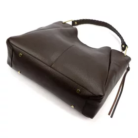    Luka 26-080 DOLLARO dámska kožená kabelka cez rameno čokoládovohnedej farby 39 x 37 x 13 cm