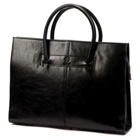   Dámska aktovka Florence 1028 z čiernej hovädzej kože 40 x 30 x 10 cm