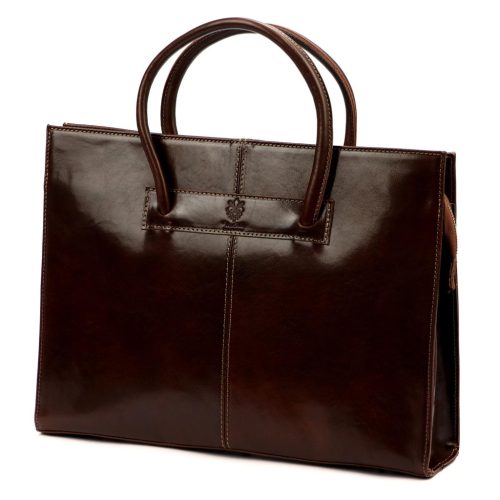  Dámska aktovka Florence 1028 z hnedej hovädzej kože 40 x 30 x 10 cm