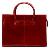  Dámska aktovka Florence 1028 z hovädzej kože, červená, 40 x 30 x 10 cm