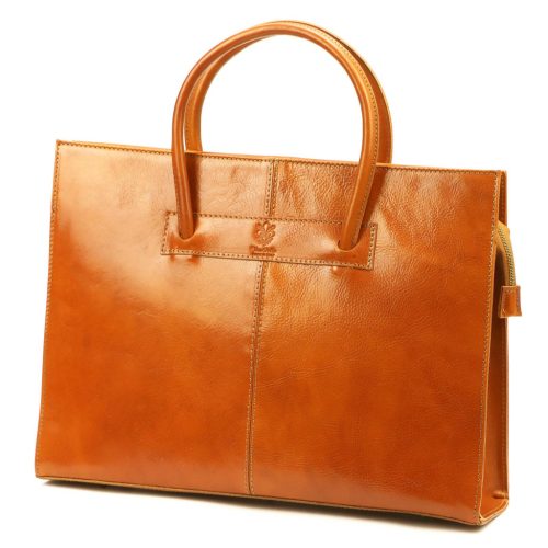  Dámska aktovka Florence 1028 z hnedej hovädzej kože 40 x 30 x 10 cm