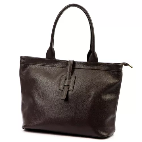  Luka 25-007 DOLLARO dámska kožená kabelka cez rameno tmavohnedej farby 40 x 25 x 13 cm