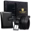  Pánska darčeková sada z hovädzej kože Peterson PTN SET N4L-NGV-BW BLACK