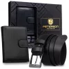  Pánska darčeková sada z hovädzej kože Peterson PTN SET N4L-SPDM-BW BLACK
