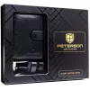  Pánska darčeková sada z hovädzej kože Peterson PTN SET N4L-SPDM-BW BLACK