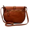  Dámska kožená crossbody kabelka VS 037 v koňakovo hnedej farbe 25 x 20 x 7 cm