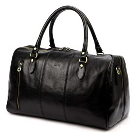    Cestovná taška Gregorio 133 z čiernej kože, 45 x 28 x 24 cm