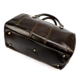    Kožená cestovná taška Gregorio 133 tmavohnedá 45 x 28 x 24 cm