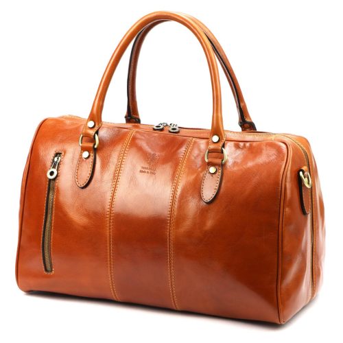  Kožená cestovná taška Gregorio 133 v koňakovo hnedej farbe 45 x 28 x 24 cm