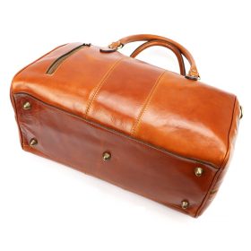    Kožená cestovná taška Gregorio 133 v koňakovo hnedej farbe 45 x 28 x 24 cm