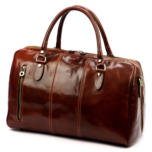  Kožená cestovná taška Gregorio 133 gaštanovočervenej farby 45 x 28 x 24 cm