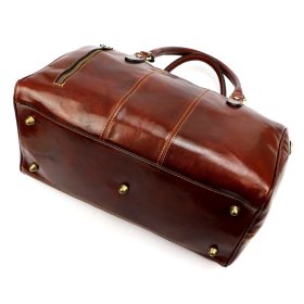    Kožená cestovná taška Gregorio 133 gaštanovočervenej farby 45 x 28 x 24 cm