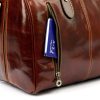  Kožená cestovná taška Gregorio 133 gaštanovočervenej farby 45 x 28 x 24 cm