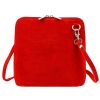  Dámska semišová kožená kabelka Barberinis 1703 červená 17 x 17 x 9 cm