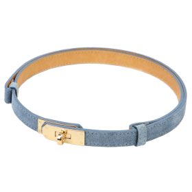 Luka PASEK 26-030 kék női velúr bőr öv 100 x 2 cm