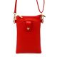  Dámska kožená kabelka Luka 20-070 červená 14 x 21 x 3,5 cm