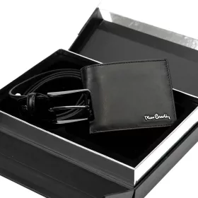    Pierre Cardin PARURE12 GG16 čierna pánska darčeková sada z hovädzej kože 26 x 16 x 6,5 cm