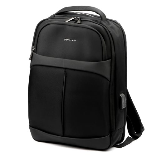  Pánsky polyesterový batoh Pierre Cardin 4446-1 ALAN04 LAPTOP čierny 32 x 46 x 13 cm