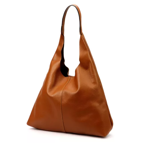  Dámska kožená kabelka cez rameno Luka 26-082 v koňakovo hnedej farbe 50 x 42 x 11 cm