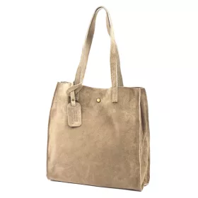    Dámska béžová semišová kožená kabelka Luka 25-041 31 x 33 x 11 cm